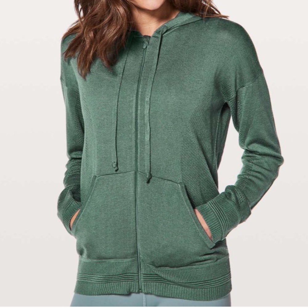 Lululemon Wake Up & Go Sweater Graphite Green Size 4